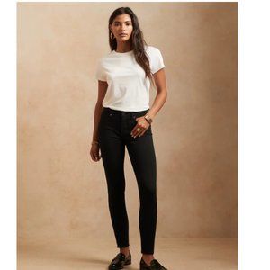 NWT BR Mid Rise Skinny Fade Resistant Ankle Jean 24P 24 Petite Black D875